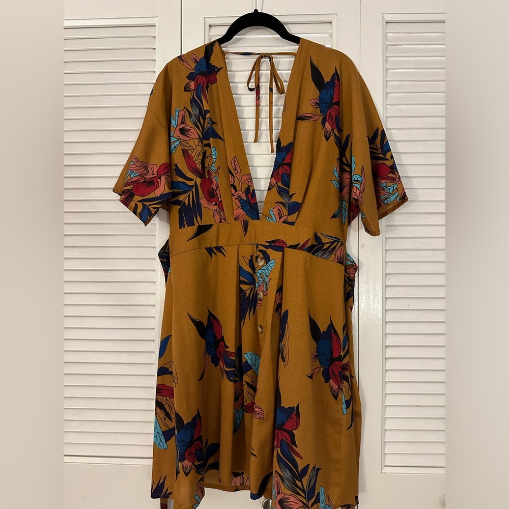 Deep V Floral dress